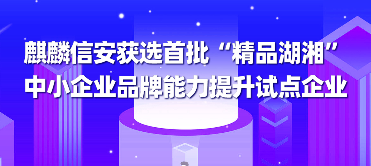 麒麟信安获选首批“精品湖湘”中小企业品牌能力提升试点企业